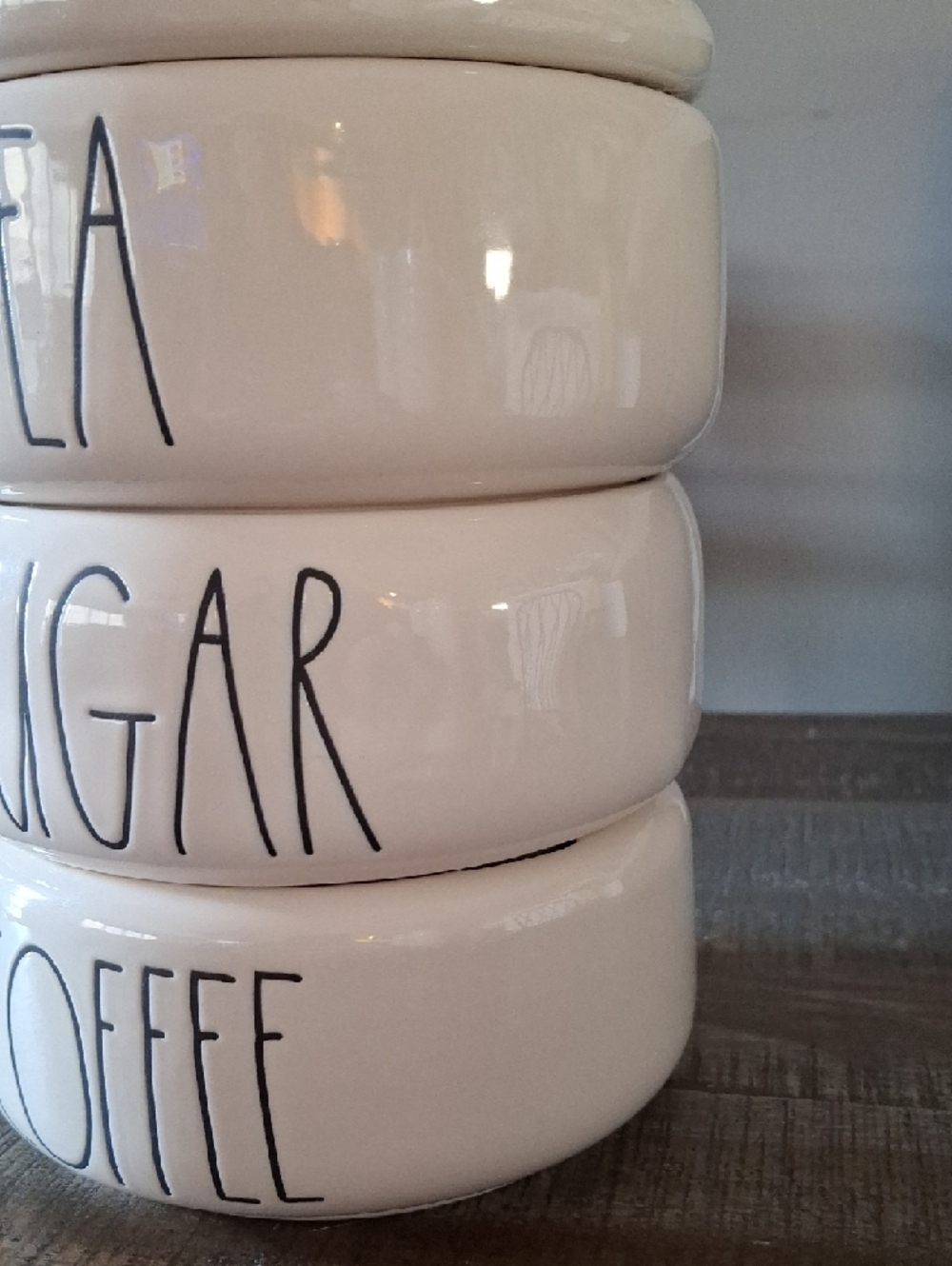 Rae Dunn Stackable Ceramic Canister Trio - Sugar Tea Coffee - Picture 6 of 6